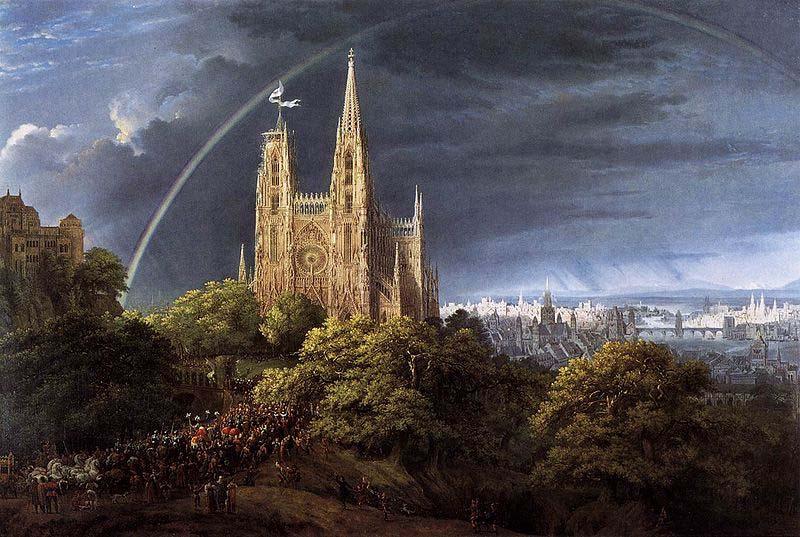 Karl friedrich schinkel Gothic Cathedral with Imperial Palace